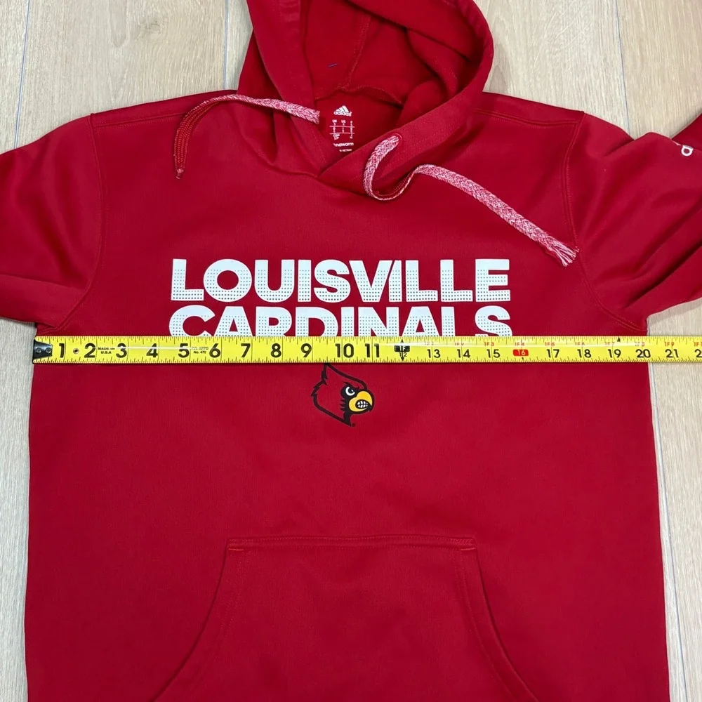 Adidas Louisville Cardinals Mens Small Red ClimaWarm Hoodie Sweatshirt NCAA